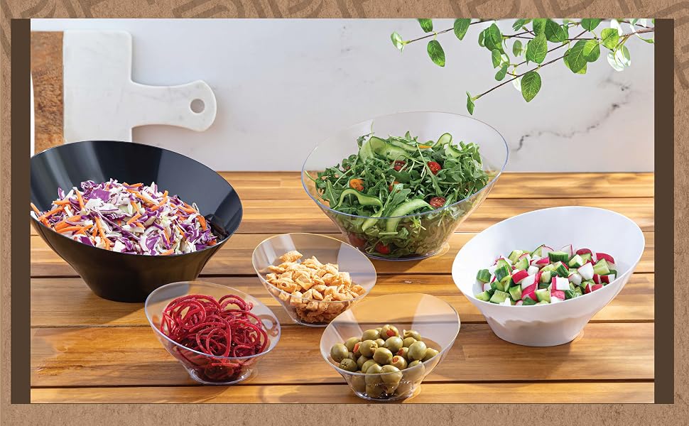 Angled Serving SAlad Bowls