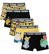 Get Trend Pokemon Boys Boxer Briefs Pack of 5 Cotton Underwear, Kids Boxers with Pikachu Pokeball...