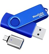 WesData 8GB USB 2.0 Flash Drive and 1 USB C Adapter, Thumb Drive USB Memory Stick Jump Drive, Com...