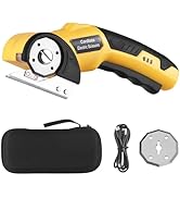 Electric Scissors, Cardboard Cutter with LED Light &amp; Safety Lock, High-Efficiency Brushless Motor...