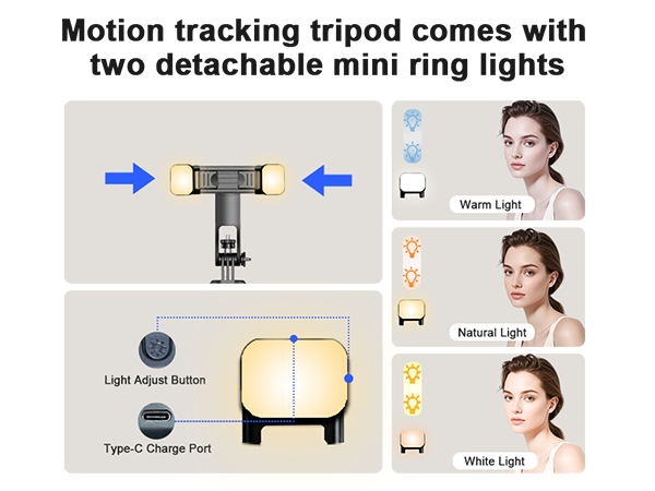 phone tripod stand with light