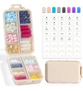 14 GRIDS Travel Pill Organizer Box with Labels - Travel Medicine Case Kit - Pocket Daily Pharmacy...