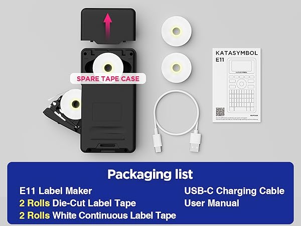 Label maker machine with 4 tapes
