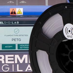 Dremel filament with RFID tagging and recognition