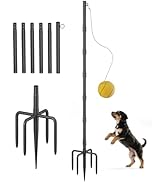 Tigerden Tetherball Set with Rope &amp; Ball, Portable Tetherball Equipment for Outdoor Backyard, Adj...