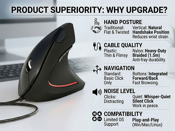Ergonomic mouse superiority