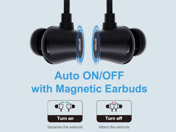Magnetic Earbuds with Auto ON/OFF