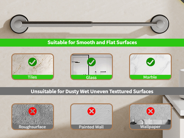 suction towel bar for shower