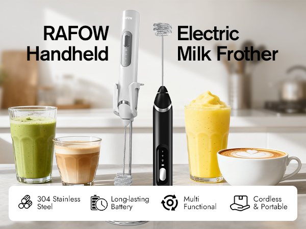 RAFOW Handheld Electric Milk Frother