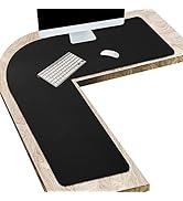 Vyaaa L Shaped Desk Pad 43 inch PU Leather Mouse Pad for Gaming,Working,Writing,Comouter,Laptop,T...