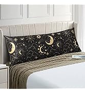 EXQ Home Satin Pillowcase for Hair Black Printed Pillowcase Body Pillow Pillowcase, Super Soft Si...