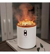 Volcano Humidifier Flame Aroma Diffuser, Personal Desktop Jellyfish Mist Flame Spray Humidifier f...