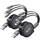 CAFELE 2025 Upgraded Multi Charging Cable 3A, [2Pack 4ft] Retractable Charging Cable with Type C/...