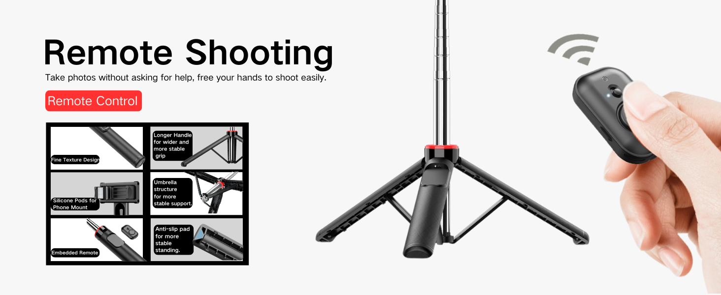 Forgeray C13 bluetooth remote selfie stick tripod