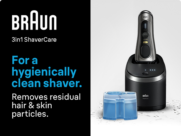 Braun 3in1 ShaverCare refills remove residual hair &amp; skin particles for a hygienically clean shaver.