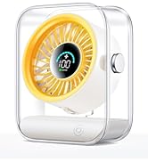 KIMMOO USB Desk Fan, Quiet Table Fan with Turbo Airflow, 100 Speeds, Digital Display, 90° Rotatin...