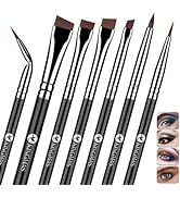 KINGMAS 7pcs Eyeliner Brush Set, Angled Flat Gel Eye Liner Makeup Brushes, Ultra Thin Liner Brush...