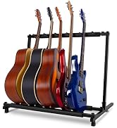 AODSK 5 Multi Guitar Stand Rack with Folding Design,Multiple Guitars Stand,Portable Black Guitar ...