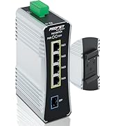 Procet Gigabit PoE Switch 4-Port Din Rail, 90W/Port, Industrial PoE++ Fiber Media Converter with ...
