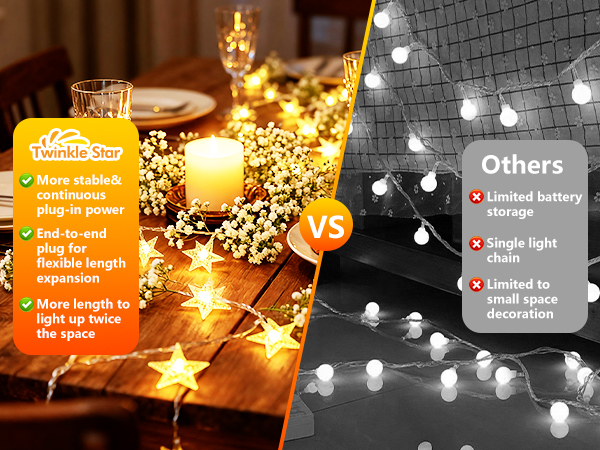 twinkle star string lights