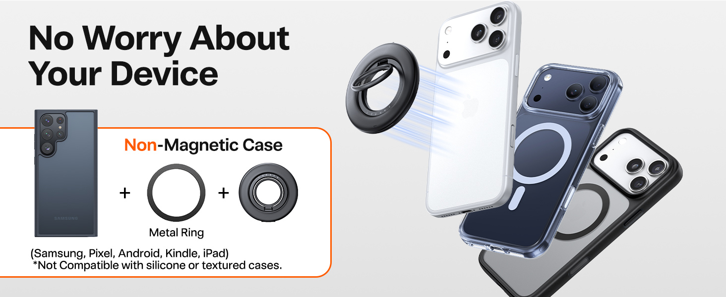 magnetic phone grip ring holder kickstand pixel ring