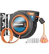 DEWENWILS Extension Cord Reel with Twist-lock Stopper, Power Retractable Cord Reel, Lightweight a...