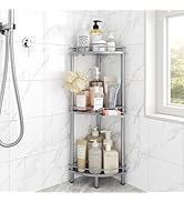 ELYKEN Corner Shower Caddy Standing, 3 Tier Rustproof Metal Shower Organizer with Soap Holder, Fl...