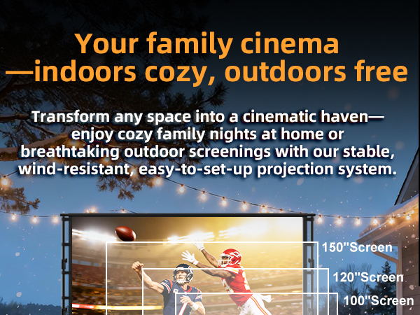 150 inch outdoor projector screen with stand