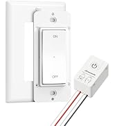 DEWENWILS Wireless Light Switch and Receiver Kit, 15A, No in-Wall Wiring Required,Remote Control ...