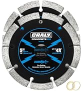 CRALY 5 Inch Super Thin Segmented Diamond Blade, 7/8 in Arbor, 5'' Diamond Stone Blade for Angle ...