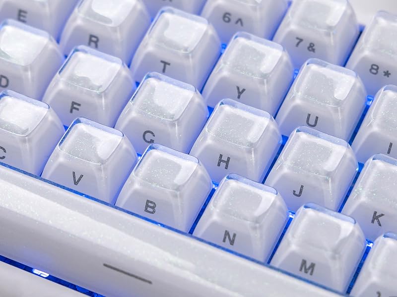 Translucent Crystal Keycaps, Jelly Clear Keycaps, Custom Crystal White Keycaps Set