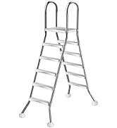 Above Ground Pool Ladder,62" Heavy Duty Luxury Pool Ladder,5-Steps Swimming Pool Ladder,304 Stain...
