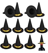 Hemobllo 12pcs Halloween Witch Hat Decor Wine Bottle Caps Wizard Hat for Diy Crafts Halloween Par...