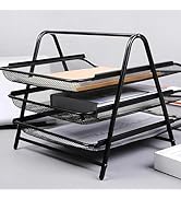M&amp;G 3 Pack Paper Letter Tray Desk Organizer, Stackable Desk File Document Organizer Rack for Home...