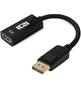 ICZI DisplayPort to HDMI, 4K DP to HDMI Adapter for GTX 750 Ti/970/1060/1070, Lenovo W510/T520/X2...