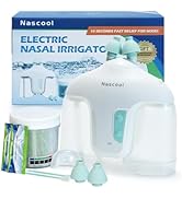 Nascool Electric Nasal Irrigation System with 50 Salt Packets, 2 Modes Nose Cleaner with Self-Cle...
