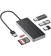 Orlian 5-in-1 USB 3.0 Hub Adapter Hub, with 3 USB 3.0 Ports, SD and microSD Card Reader, USB A to...