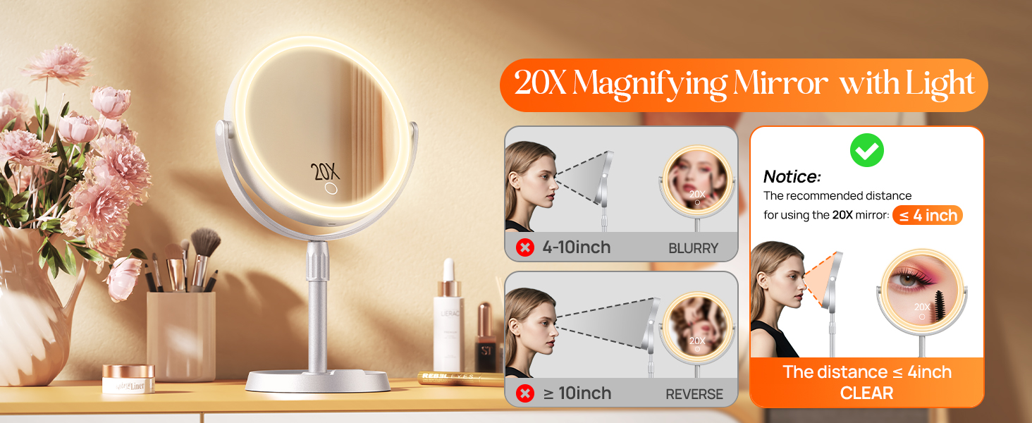 20X Magnifying Mirror with Light