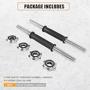 14" Threaded Rubber Handle Dumbbell Bar Set