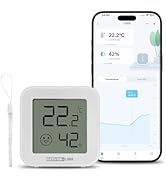 GEEVON-LINK Bluetooth Thermometer Hygrometer, Indoor Temperature Humidity Sensor with Electronic ...