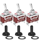 Joinfworld Waterproof Toggle Switch 12V 30A ON-Off-ON 3 Pin 3 Position SPDT Toggle Switch with We...