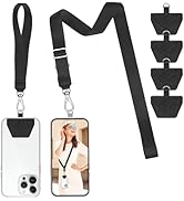 SS Phone Lanyard, Adjustable Cell Phone Lanyard Neck Strap &amp; Phone Wrist Strap &amp; 4 Phone Tether P...