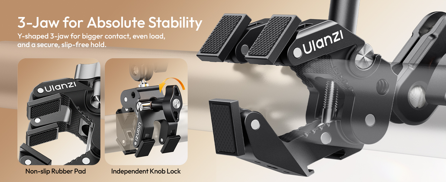 ULANZI Super Clamp Camera Clamp Mount with 2 Section Kit