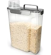 Komzon Rice Storage Containers, 20 LB Rice dispenser with Pouring Spout Portable Handle for Flour...