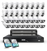 ZOSI 32CH 4K PoE Security Camera System, Face Person Vehicle Detection, 2 Way Audio, Spotlight Si...