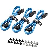 Mcsher 20 Inch SATA III 6GB/s Data Cable with Locking Latch and 90-Degree Plug 3 Pack