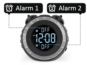 dual alarm clock for bedroom