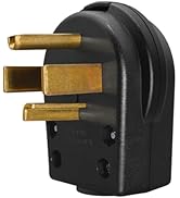 TEWOXIN 1 pcs NEMA 14-30P 30A 250V Right Angle Plug,3P4W Grounding for Dryer &amp; Electric Range(Black)