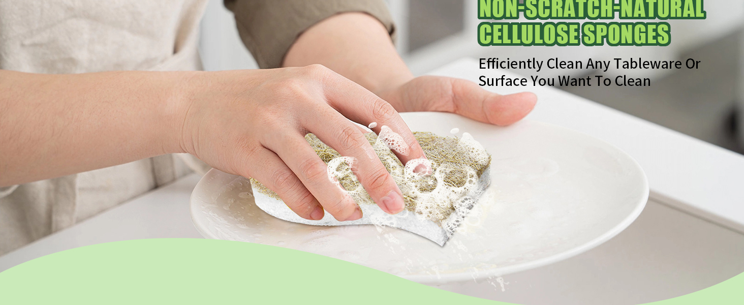 Sponges Kitchen Natural Dish Sponge Plant-Based