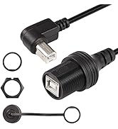 SinLoon USB 2.0 Type-B 90 Degree Right Printer Cable, Waterproof Type B Flush Mount Car Mount Ext...